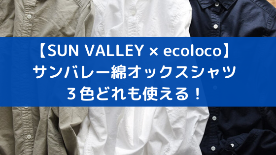 SUN VALLEY×ecoloco サンバレー綿オックスシャツ３色どれも使える！